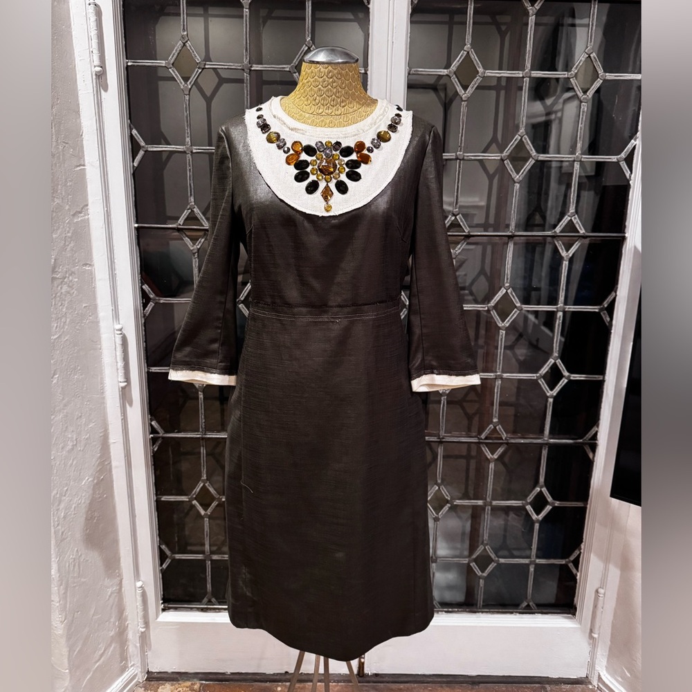 Tory Burch dress with embellishments around the neck